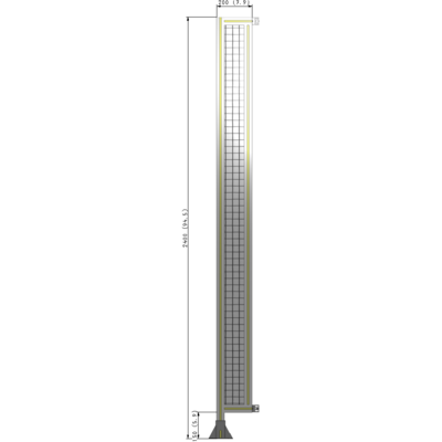 A1-2400-0200-0150-HYMFA GUARDING PANEL 2400MM TALL X 200MM WIDE 1'' MESH
