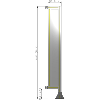 A2-1400-0200-0150-HYPFA GUARDING PANEL 1400MM TALL X 200MM WIDE 1/4'' POLYCARBONATE