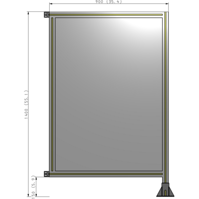 A2-1400-0900-0150-HYPFK GUARDING PANEL 1400MM TALL X 900MM WIDE 1/4'' POLYCARBONATE