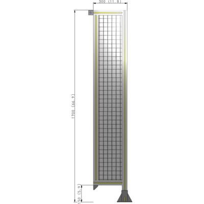 A2-1700-0300-0150-TYMFA GUARDING PANEL 1700MM TALL X 300MM WIDE 1'' MESH