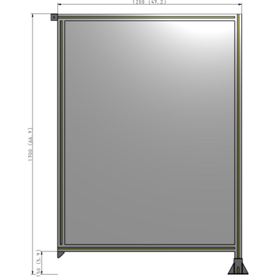 A2-1700-1200-0150-TYPFA GUARDING PANEL 1700MM TALL X 1200MM WIDE 1/4'' POLYCARBONATE