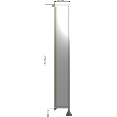 A2-2135-0300-0150-TYPFA GUARDING PANEL 2135MM TALL X 300MM WIDE 1/4'' POLYCARBONATE