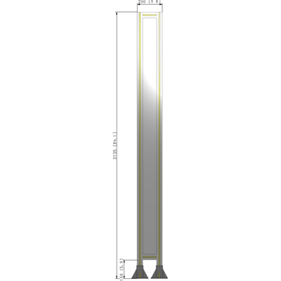 A3-2135-0200-0150-ZYPFK GUARDING PANEL 2135MM TALL X 200MM WIDE 1/4'' POLYCARBONATE