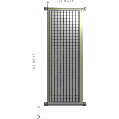 A4-1400-0450-0150-HYMZK GUARDING PANEL 1400MM TALL X 450MM WIDE 1'' MESH