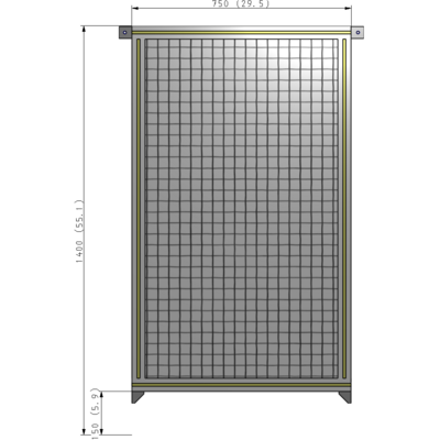 A4-1400-0750-0150-TYMZA GUARDING PANEL 1400MM TALL X 750MM WIDE 1'' MESH