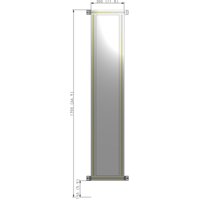 A4-1700-0300-0150-HYPZK GUARDING PANEL 1700MM TALL X 300MM WIDE 1/4'' POLYCARBONATE