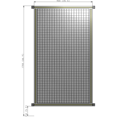 A4-1700-0900-0150-HYMZA GUARDING PANEL 1700MM TALL X 900MM WIDE 1'' MESH