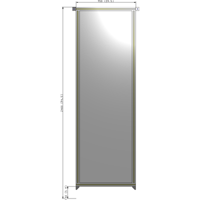 A4-2400-0750-0150-TYPZK GUARDING PANEL 2400MM TALL X 750MM WIDE 1/4'' POLYCARBONATE