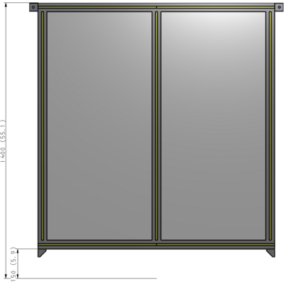 B4-1400-1200-0150-TYPZA GUARDING PANEL 1400MM TALL X 1200MM WIDE 1/4'' POLYCARBONATE