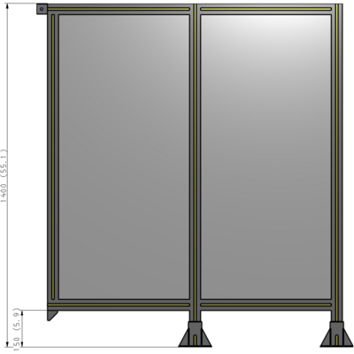 B6-1400-1200-0150-TYPFA GUARDING PANEL 1400MM TALL X 1200MM WIDE 1/4'' POLYCARBONATE