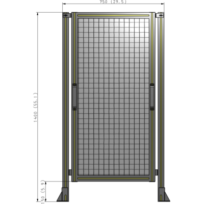E3-1400-0750-0150-GYMTA GUARDING PANEL 1400MM TALL X 750MM WIDE 1'' MESH