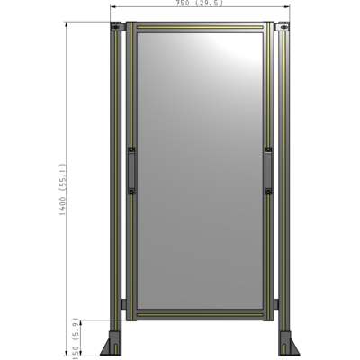 E3-1400-0750-0150-GYPTA GUARDING PANEL 1400MM TALL X 750MM WIDE 1/4'' POLYCARBONATE