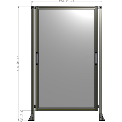E3-1700-1050-0150-GYPTA GUARDING PANEL 1700MM TALL X 1050MM WIDE 1/4'' POLYCARBONATE