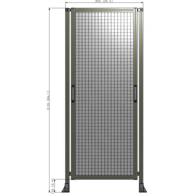 E3-2135-0900-0150-GYMTK GUARDING PANEL 2135MM TALL X 900MM WIDE 1'' MESH