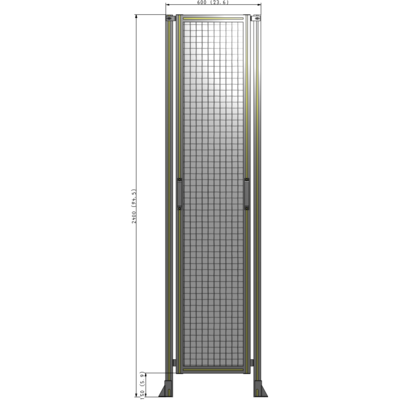 E3-2400-0600-0150-GYMTA GUARDING PANEL 2400MM TALL X 600MM WIDE 1'' MESH