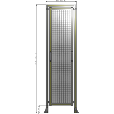 E5-2135-0600-0150-GYMTK GUARDING PANEL 2135MM TALL X 600MM WIDE 1'' MESH