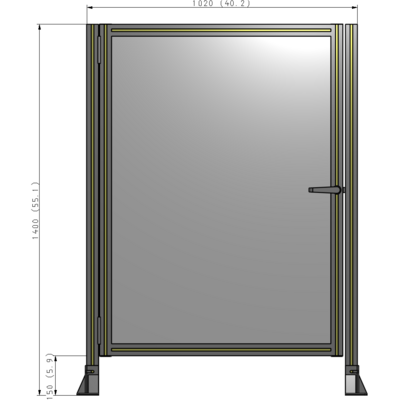 G5-1400-1020-0150-EYPTK GUARDING PANEL 1400MM TALL X 1020MM WIDE 1/4'' POLYCARBONATE