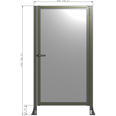 G6-1700-0920-0150-EYPTA GUARDING PANEL 1700MM TALL X 920MM WIDE 1/4'' POLYCARBONATE